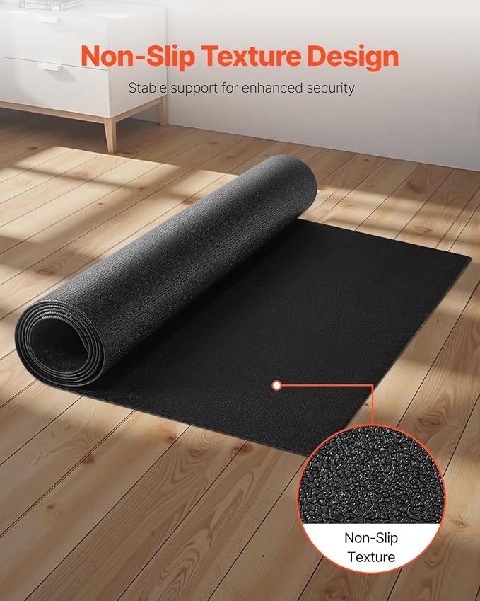 VEVOR Treadmill Mat for Carpet Floor, Exercise Equipment Mat for Treadmills, Stationary & Recumbent Bikes, High Density PVC Floor Protector Gym Mats, Waterproof and Non-Slip for Home Gym