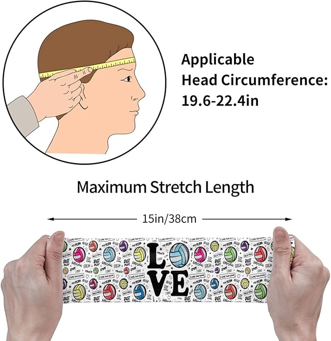 Sports Headband Moisture Wicking Sweatband for Men Women Running Cycling Yoga Fitness Workout