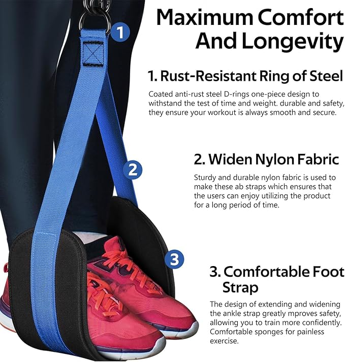 Adjustable Heavy Duty Pull Up Assistance Bands with Fabric Feet and Knee Rest - Pull Up Resistance Bands for Men, Women, and Seniors - Perfect for Dip and Resistance Strength Training Glamflex