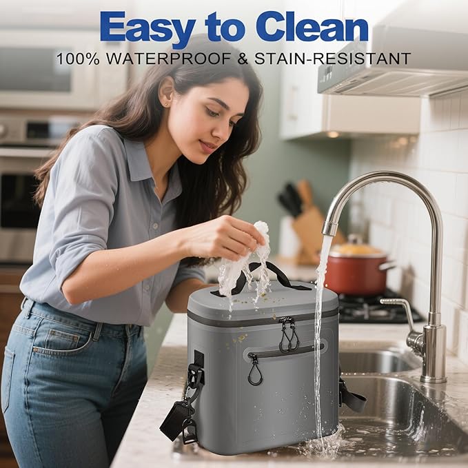 Insulated Cooler Bag, 7/16/30 Can Collapsible with Bottle Opener for Lunch Coolers for Picnic, Beach, Work, Trip - Soft Ice Coolers Bags with Zipper Foldable Portable Stands Upright