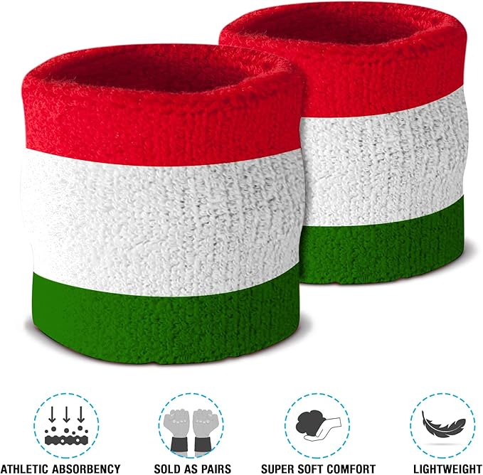 Suddora Striped Sweatband Set, Moisture Wicking 2 Wristbands and 1 Headband, Breathable Athletic Sweat Bands for Sports, Costumes & Cosplay, Matching Bands to Wear with Jersey