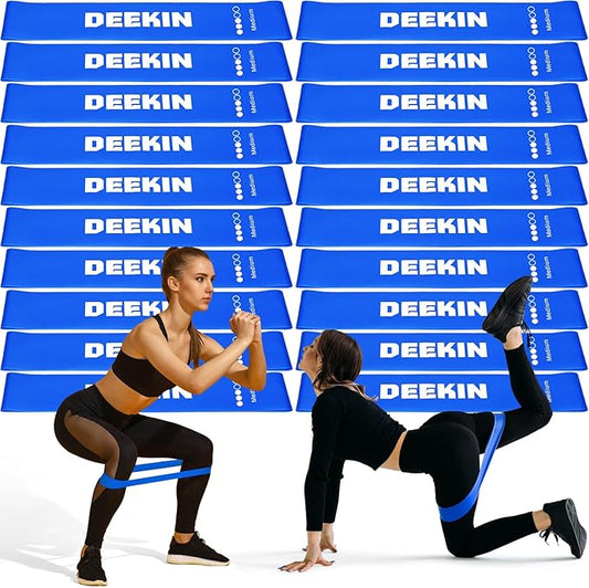 Deekin 20 Pcs Resistance Bands Resistance Loop Exercise Bands Exercise Equipment Elastic Drap Ring for Women and Men Home Fitness, Gym, Yoga