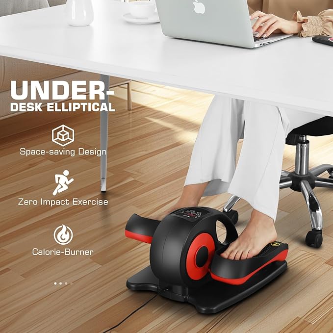 ANCHEER Under Desk Elliptical Machine, Electric Seated Pedal Exerciser as Seen on, Mini Elliptical Machines for Seniors, LCD Display Monitor, Portable Quiet Elliptical Machine, Leg Exerciser for Home
