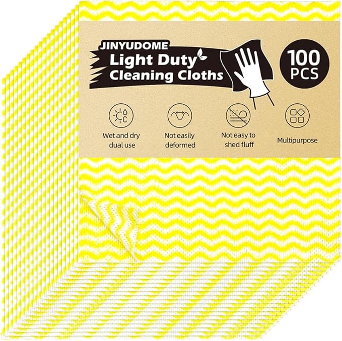 Reusable Kitchen Cleaning Cloths Dish Towels Dish Cloth 11.8X11.8 in,100 ct. Yellow