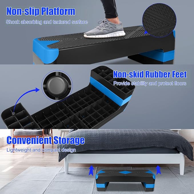 Adjustabl Aerobic Stepper Fitness Step Platform Health Workout for Sports Training