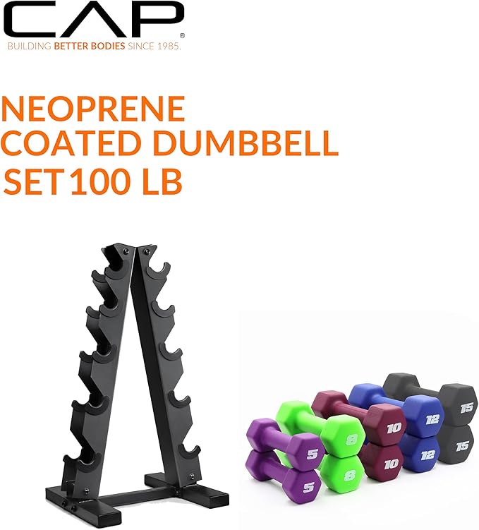 CAP Barbell Neoprene Dumbbell Weights Pairs & Sets | Multiple Colors