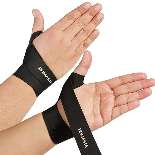 Pickleball Wrist Brace Support for Tennis, Ultra Thin Elastic Wrist Wraps, Lightweight, Breathable and Skin Friendly (Left+Right, Black)