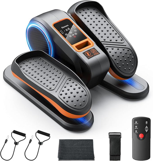 Gonex Under Desk Elliptical Exercise Machine for Seniors, Electric Ellipse Leg Exerciser with Remote, 16 Adjustable Speeds, Manual & 12 Auto Modes, Leg Exerciser While Sitting, Seated Pedal Exerciser