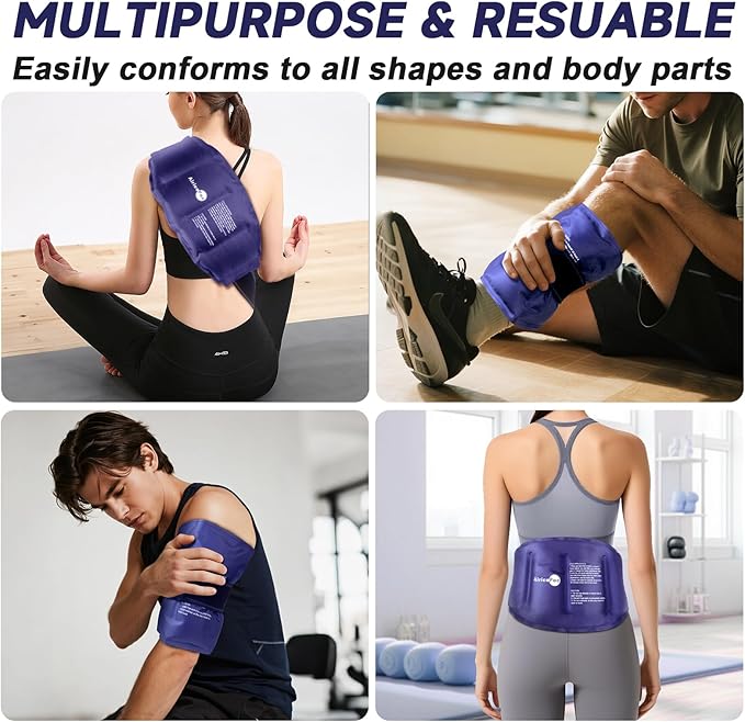 Large Ice Pack for Injuries Reusable Gel for Lower Back, Cold Packs Wrap for Shoulder, Knee, Elbow, Hip, Leg, Soft Cold Compress,16 × 9"