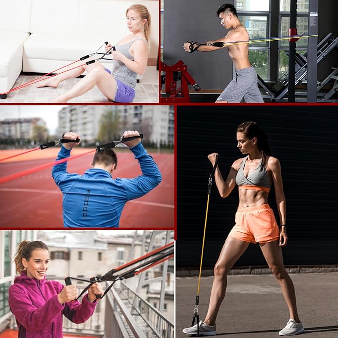 VEICK Resistance Bands, Exercise Bands, Workout Bands, Resistance Bands for Working Out with Handles for Men and Women, Exercising Bands for Fitness Weights Work Out at Home