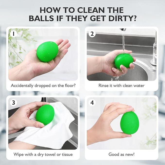 Peradix Hand Grip Strength Trainer, Stress Relief Ball, Wrist Rehab Therapy Hand Grip Equipment Ball Squishy Tools - Set of 3 Finger Resistance Exercise Squeezer