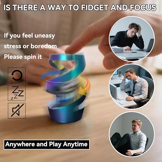 Metal Fidget Toy, Fidget Spinners, Adult Fidget Toys, Fidgets for Anxiety and Stress, Desk Adult Fidgeting Stress Relief Gift (Colorful)