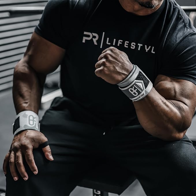 Heavy Duty Premium Wrist Wraps, More Elasticity, Reinforced Stitching, Extra Wide Strap, Strong Thumb Loop, Larry Wheels Weightlifting Wraps