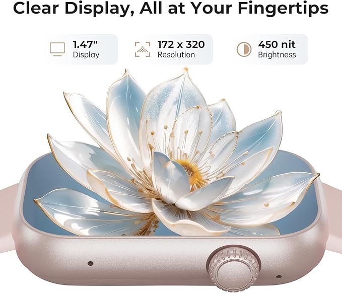 Fitness Tracker for Men Women, 24/7 Heart Rate, SpO2 and Sleep Monitor Health Watch, Calorie Step Counter Fitness Watch IP68 Waterproof Smart Watch for Android and iOS, Blush Pink