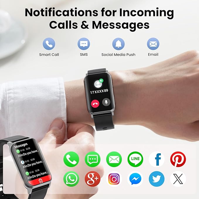 Smart Watch for Men Women (Answer/Make Calls), 1.57" Curved Screen Fitness Tracker, smartwatch with 24/7 Heart Rate/Sleep Monitor, Two Straps Activity Trackers, Compatible with Android & iOS