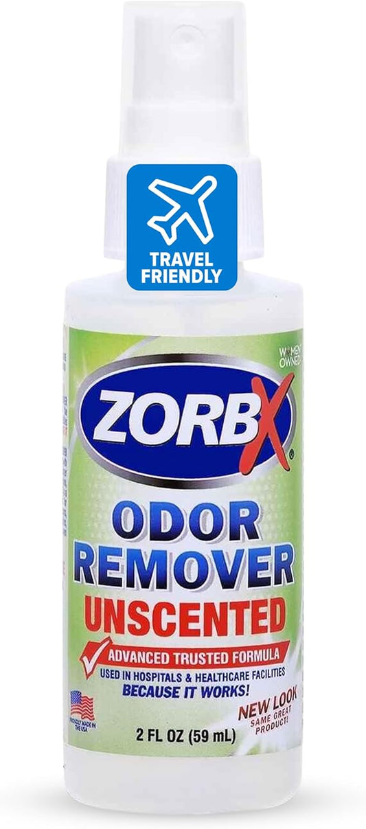 ZORBX Unscented Odor Eliminator for Strong Odor 2 Fl Oz, Pack of 1 - Used in Hospitals & Healthcare Facilities - Advanced Formula, Fast-Acting Odor Remover Spray for Dog, Cat, House & Carpet