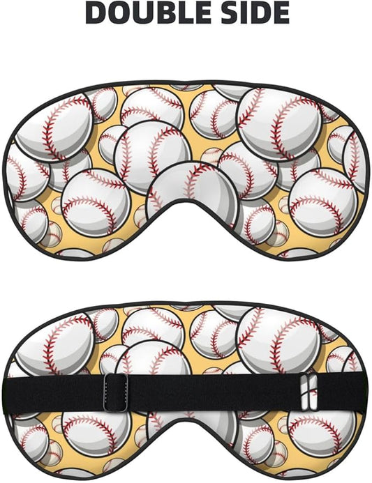 Sleep Eye Mask Baseball Softball Sleep Mask for Women Men Comfortable Eye Mask with Adjustable Strap Soft Eye Cover Blindfold for Travel Yoga Nap Shift Work