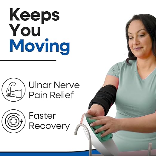 Elbow Brace For Tendonitis l Tennis Elbow Brace | Cubital Tunnel Brace Support for Sleeping | Arm Support & Compression Sleeve Immobilizer for Ulnar Nerve Pain Relief | Women & Men (XL)