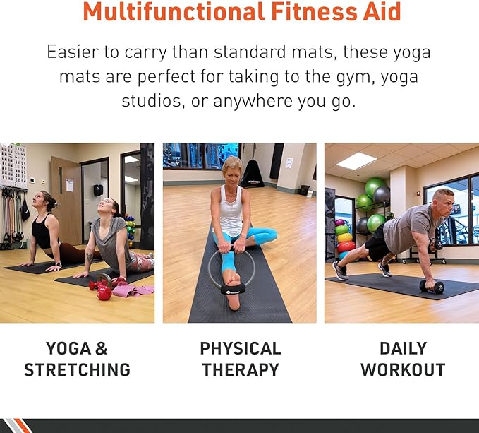 Body Sport Yoga Mat - High-Density, Non-Slip Surface with Shock Absorption - Ideal for Yoga, Pilates, and Home Workouts