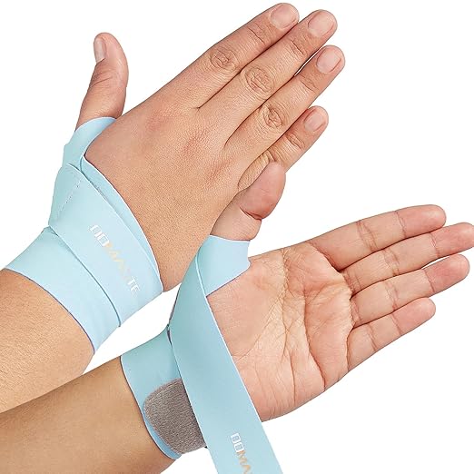 Pickleball Wrist Brace Support for Tennis, Ultra Thin Elastic Wrist Wraps, Lightweight, Breathable and Skin Friendly (Left+Right, Azure)