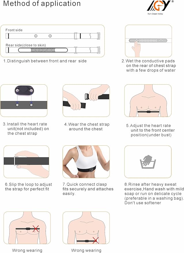 Heart Rate Monitor Chest Strap for myzone Replacement Strap Compatible with MYZONE MZ-3 MZ-1 Strap