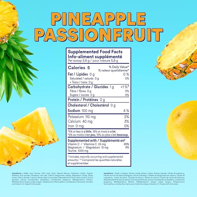 Cira Hydration + Gut Health Powder (45 Servings) - Electrolyte Drink Mix with Prebiotics & Probiotics for Digestion, Hydration & Recovery - Naturally Flavored with Stevia - Pineapple Passionfruit