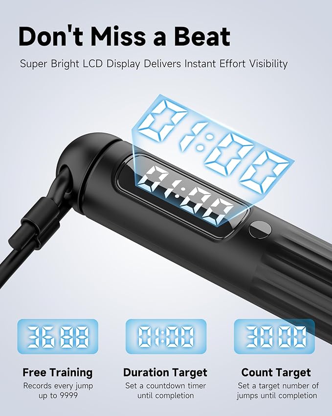 KINTHEA 2 in 1 Smart Jump Rope, APP Control & Data Record, Cordless Jumping Rope with Counter for Women, Men, All Age, Adjustable Skipping Rope for Cardio Fitness in Limited Home Space & Outdoor