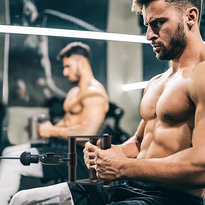 Kipika Heavy Duty Double D Handle, V Bar Cable Attachment, Row Attachment for Cable Machine, Non-Slip and Comfortable, Solid Aluminum Alloy Grip, Cable Machine Accessories for Home Gym…