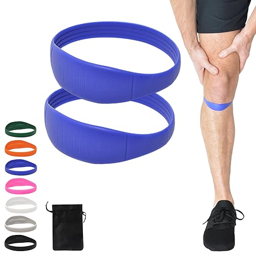 COOLSET Patella Band Knee Strap - 2 Pack Patellar Tendon Support Strap for Knee Pain Relief - Non-Slip Knee Brace for Jumper’s Knee, Tendonitis, Basketball, Running - Men, Women, Youth w/ Travel Bag (Blue)