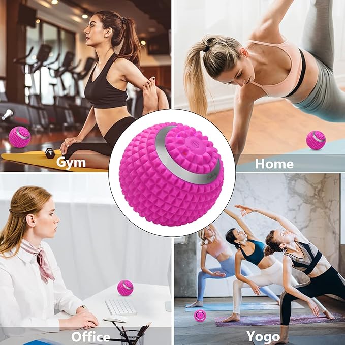 Massage Ball Vibrating Massage Ball Relieving Muscle Tension Pain & Pressure, 4-Speed High-Intensity Roller Electric Rechargeable Washable