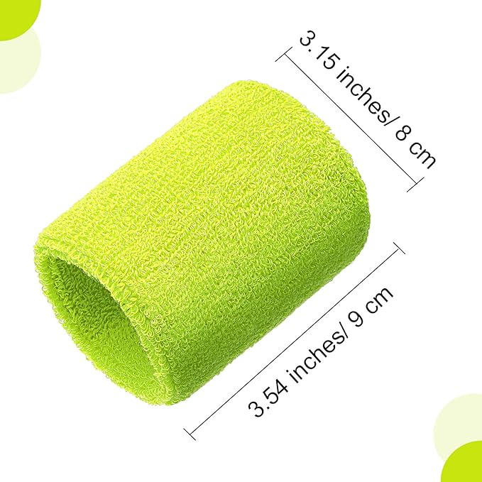 12 Pack Sweatbands Sports Wristband Cotton Sweat Band for Men and Women, Good for Tennis, Basketball, Running, Gym, Working Out