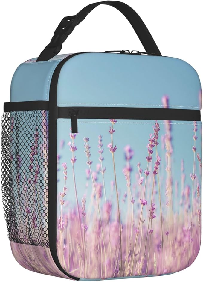 Lunch Box for Women Men, Lavender Insulated Lunch Box Reusable Portable Lunch Bag Cooler Tote Waterproof Lunch Container for Office Picnic Work Travel Hiking