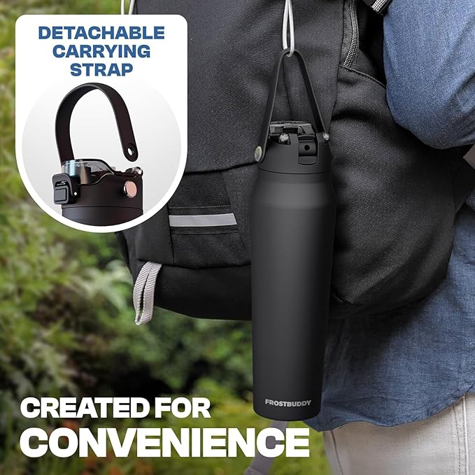 Frost Buddy 32oz Insulated Water Bottle with Straw & Chug Lid | Leak-Proof Stainless Steel | 24-Hours Cold | Sweat-Proof, Cup Holder Friendly | Ideal for Gym, Travel, Sports & Everyday Hydration