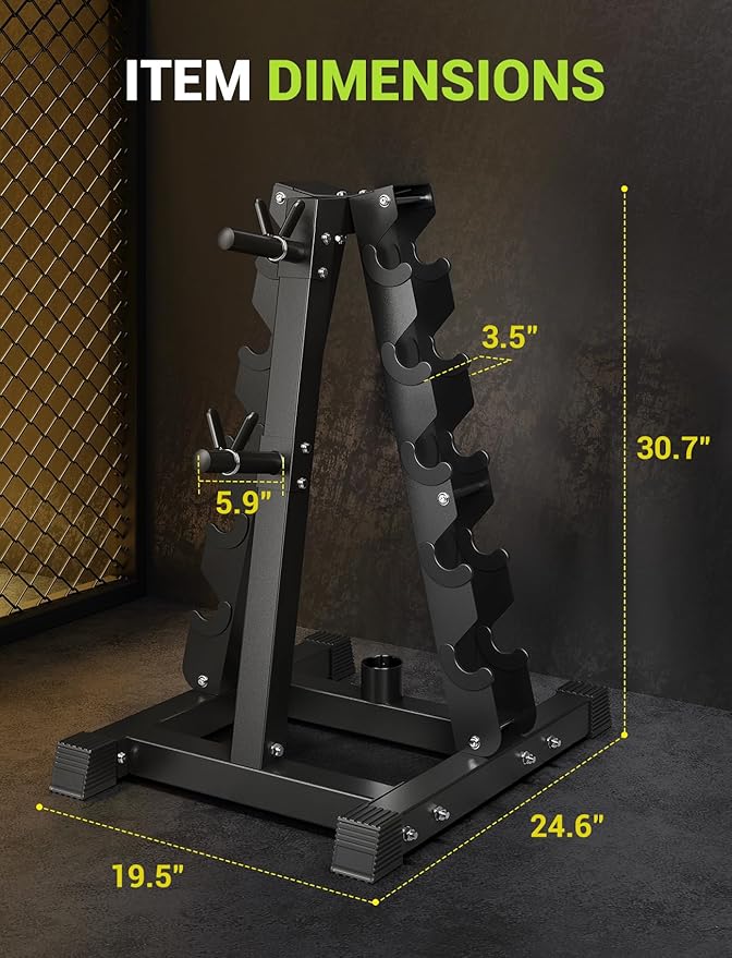 YOLEO Dumbbell Rack - 3 Tier & 5 Tier Compact Weight Rack for Dumbbell, Kettlebell, Barbell, Heavy Duty Weight Storage Organizer, Space-Saving Dumbbell Storage Stand Holder for Home Gym - 1100LBS Capacity (Rack Only)