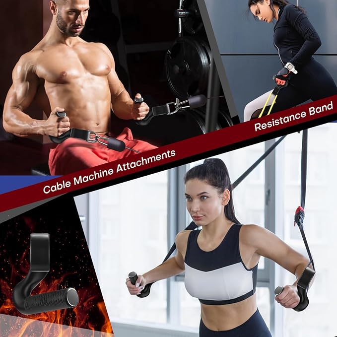 Neutral Grip Pull Up Handles - Heavy Duty Multi-Purpose Handles for Pull Ups & Deadlifts - Ergonomic Workout Handles & Exercise Machine Attachments with Premium Grips