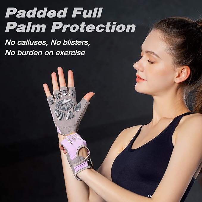 Workout Gloves for Women Men, Lightweight Weight Lifting Glove Breathable Fingerless Gym Gloves, Exercise, Fitness, Training, Cycling