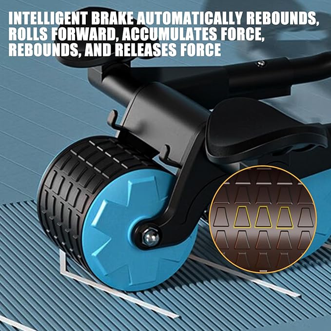 Uota Elbow Support Automatic Rebound Abdominal Wheel,Ab Roller for Abdominal Exercise Machine,Abs Workout Equipment,Dolly Core Strengthening Trainer Fitness Belly Training