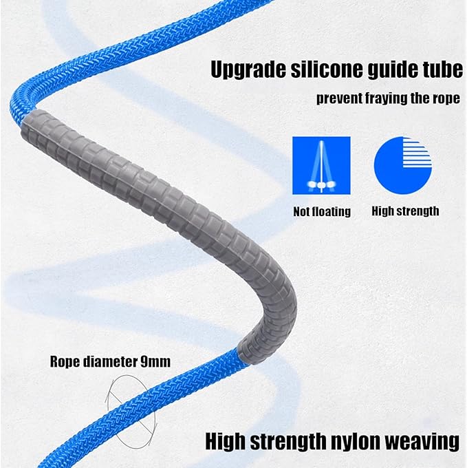 23 FT Long Jump Rope for Kids Adults,Double Dutch Jump Rope,Adjustable Skipping Ropes with High-strength Nylon Braided Rope Core,360°Rotation Not Entangled,Long Enough for 4-6 Jumpers.Blue
