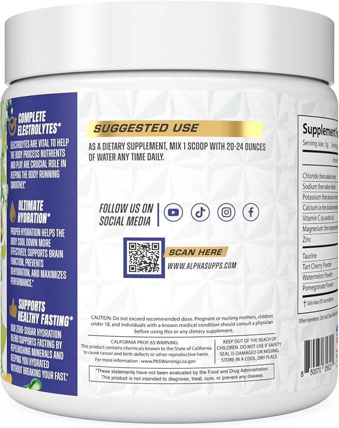 Lytes - Electrolyte Powder Daily Hydration Drink Mix - Sugar-Free, Zero Calorie Instant Formula with Trace Minerals and Antioxidants (60 Servings, Salted Lemon Lime)