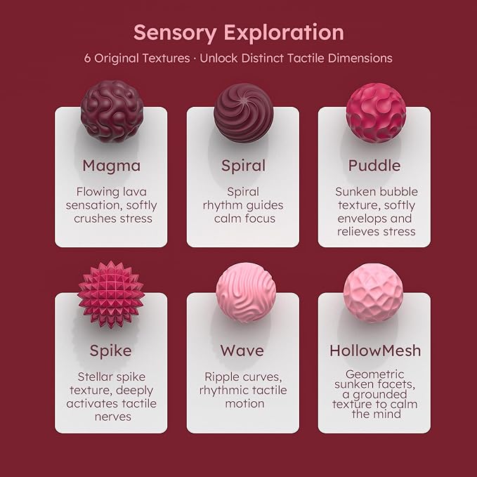 Fidget Toys for Adults Magnetic Balls - 10 Kinds Textured Silicone Magnetic Fidget Balls, Sensory Toys for Autism Anxiety Relief, Stocking Stuffers for Women Men Gift
