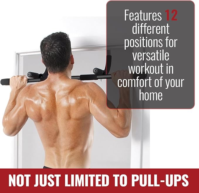 Ben Din Pull Up Bar for Doorway | Sturdy Steel Upper Body Fitness Workout Bar | Strength Training Pull-up Bar | Quick Installation Indoor Chin-Up Bar for Home Gym