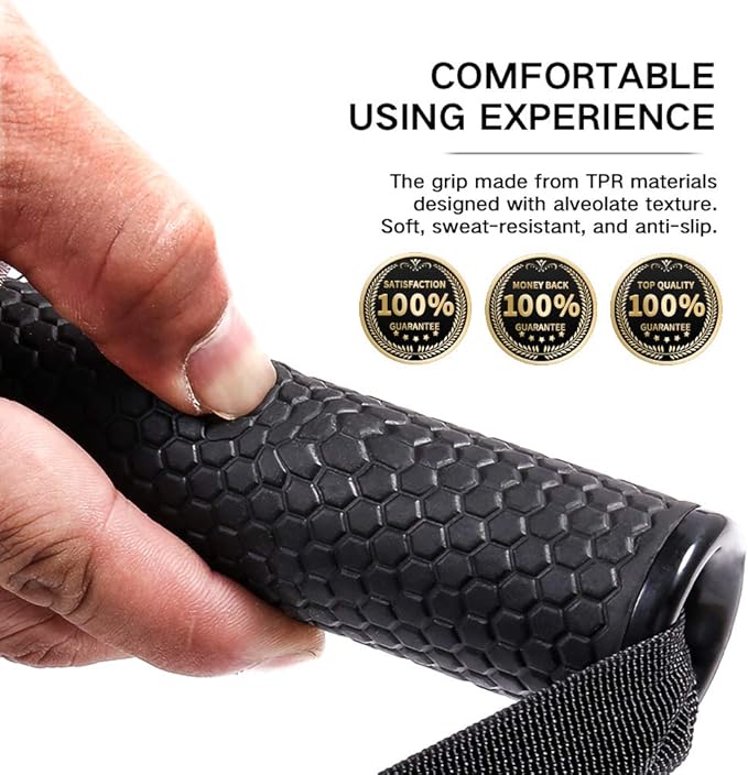 INNSTAR Upgraded Heavy Duty Exercise Handles, Cable Machine Attachments Resistance Bands With Solid ABS Core Grips, Fitness Strap Stirrup Handle Cable Attachment