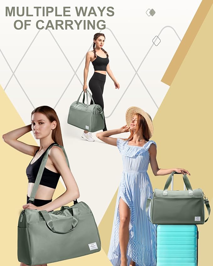 Gym Bag Womens,Travel Duffel Carry on Bag Sport Tote Bag Weekend Overnight Bag