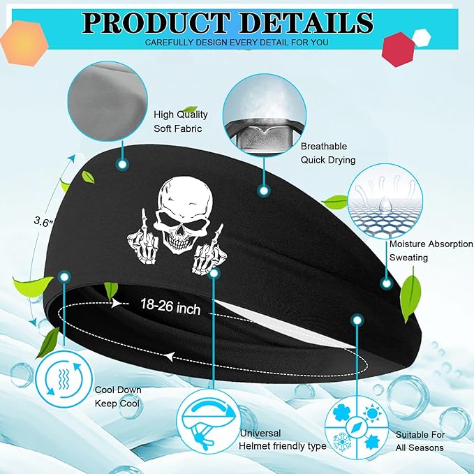 3pcs Headbands for Men Sports Sweat Bands Sweatbands for Mens Workout Running Headbands for Men