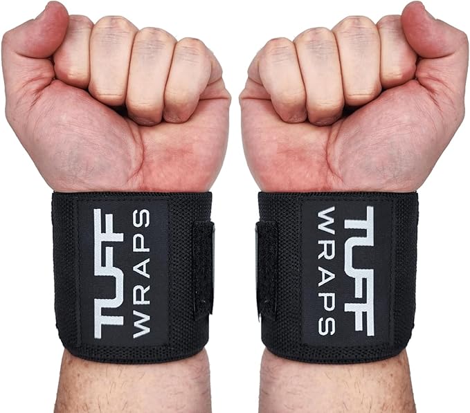 TuffWraps 16" Wrist Wraps: No Thumb Loops, Quality Gym Wrist Wraps for Weightlifting, Bench Press, Powerlifting, and Cross-Training—Try The Belt Loop Tightening System