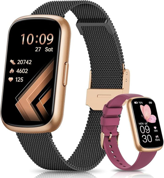 Fitness Tracker, 24/7 Heart Rate Monitor Watch, 1.47" Fitness Watches for Women with 24 Sport Modes, Androdi Smart Watches for Women/Men, IP68 Step Tracker, Pedometer, Gift