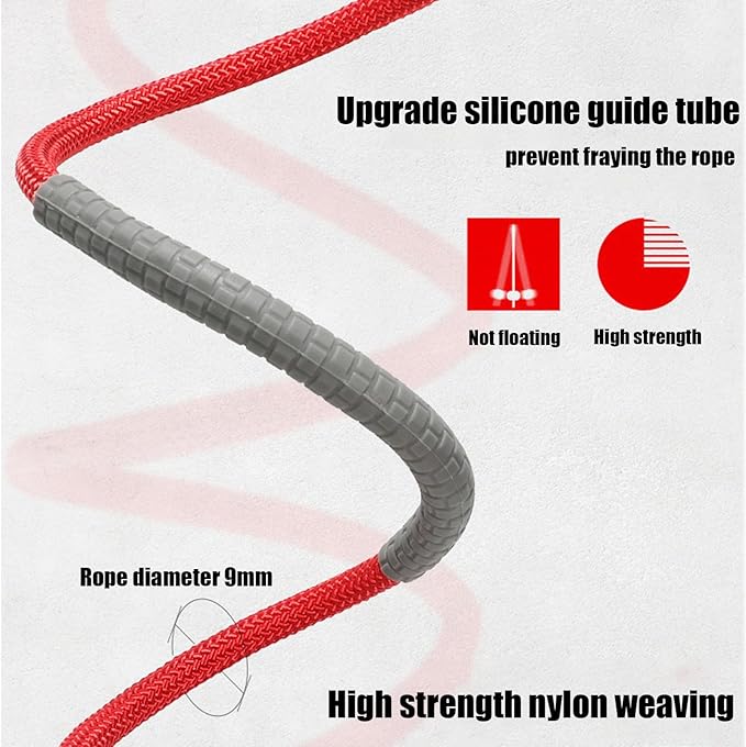 30 FT Long Jump Rope for Kids Adults,Double Dutch Jump Rope,Adjustable Skipping Ropes with High-strength Nylon Braided Rope Core,360°Rotation Not Entangled,Long Enough for 6-10 Jumpers.
