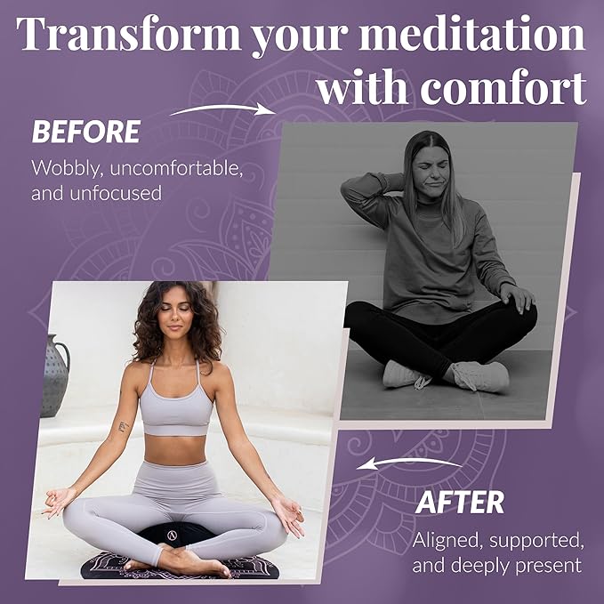 Aila Premium Meditation Cushion – Ergonomic Zafu Pillow with Buckwheat Filling – Includes Extra Washable Cover – Floor Cushion for Comfort & Posture Support – Ideal for Yoga, Mindfulness & Relaxation