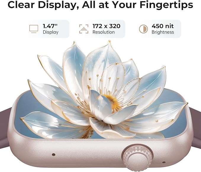 Fitness Tracker for Men Women, 24/7 Heart Rate, SpO2 and Sleep Monitor Health Watch, Calorie Step Counter Fitness Watch IP68 Waterproof Smart Watch for Android and iOS, Smoke Violet