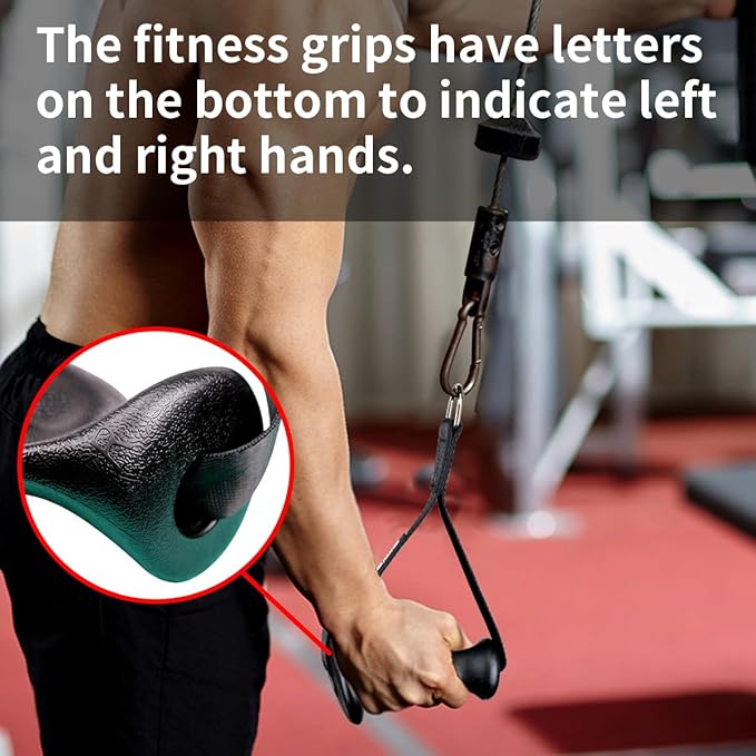 Ergonomic Gym Handles, Double D Row Handles, Cable Machine Handles for T-Row, Pullers, Resistance Bands, Gym Handles for Cables, Strength Trainers and Tricep Exercise Machine Attachments